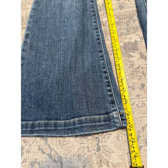 Judy Blue Mid Rise Trouser Flare Button Fly Jeans Size 7/28 Medium Wash Denim - Picture 10 of 10